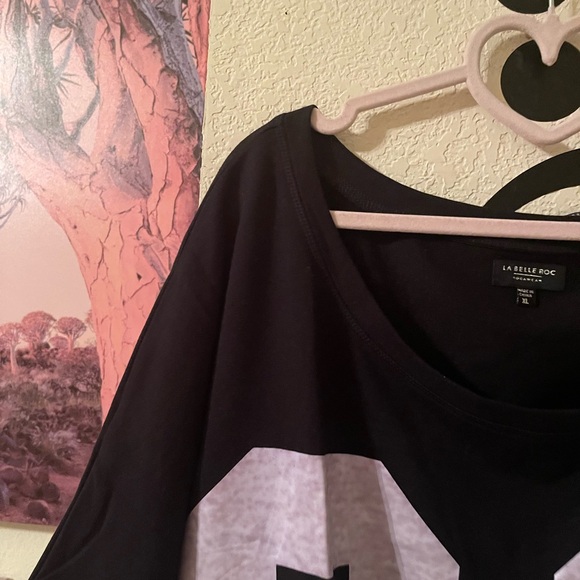 La Bella Roc Plus Size Womens black short sleeve top (99 on front) size XL NEW - Picture 2 of 13